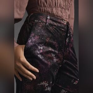 Anthropologie Scotch & Soda Velvet Flare Floral Trousers Pant